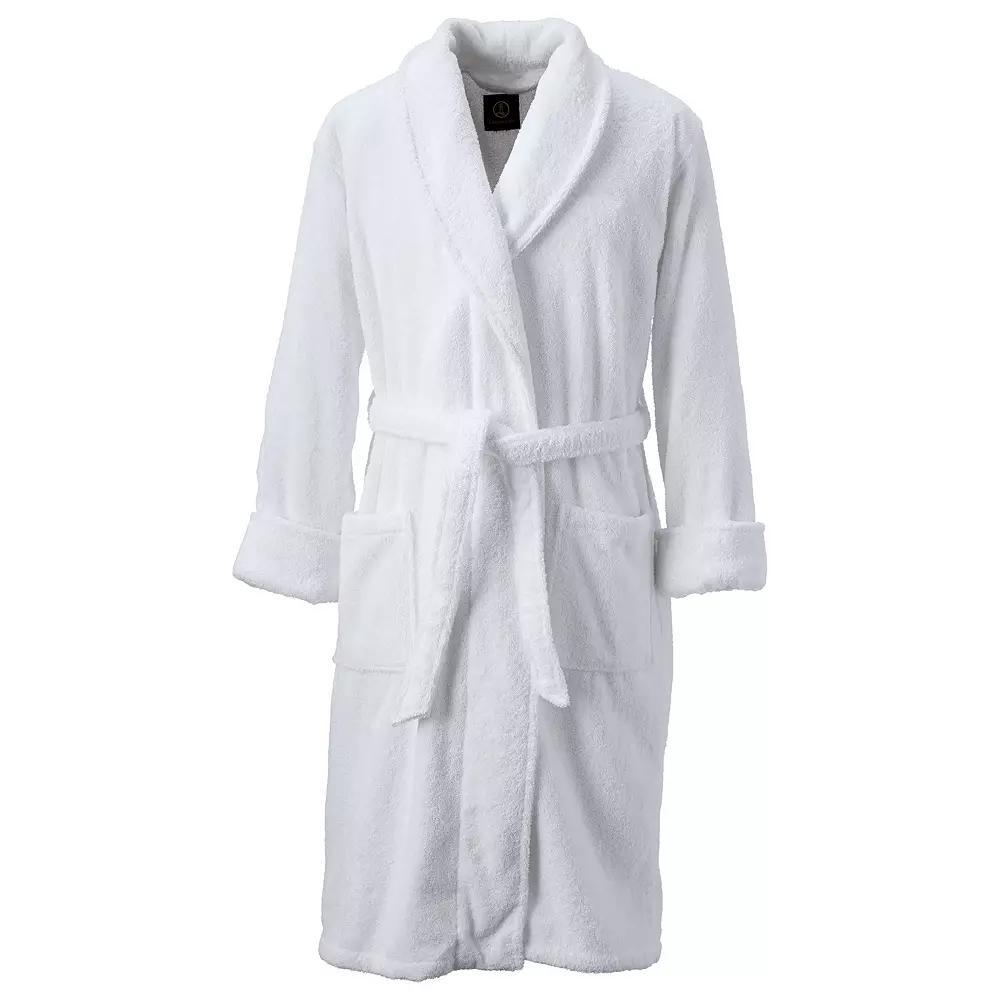 Big & Tall Lands' End Calf-Length Turkish Terry Robe, Men's, Size: Medium Tall, White Product Image
