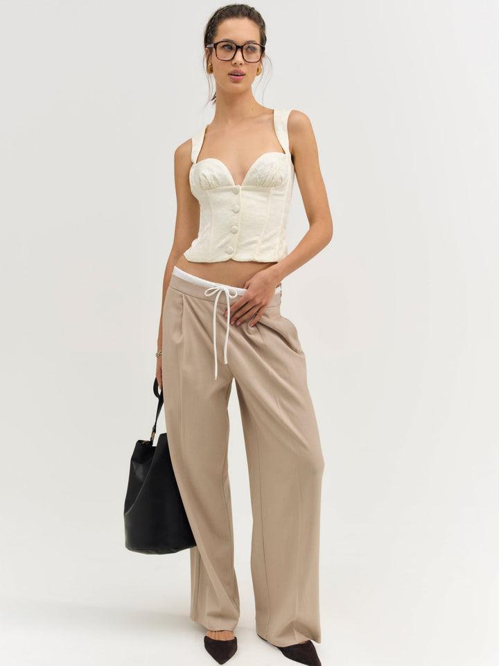 Rosie Jacquard Top — Ivory Product Image