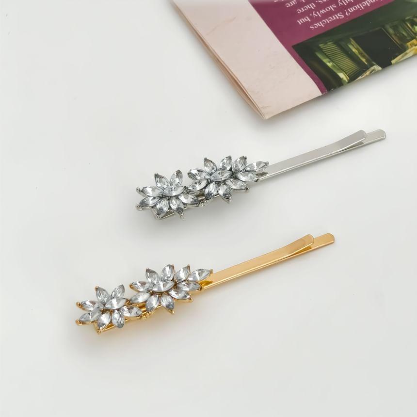 Floral Rhinestone Alloy Hair Pin Product Image