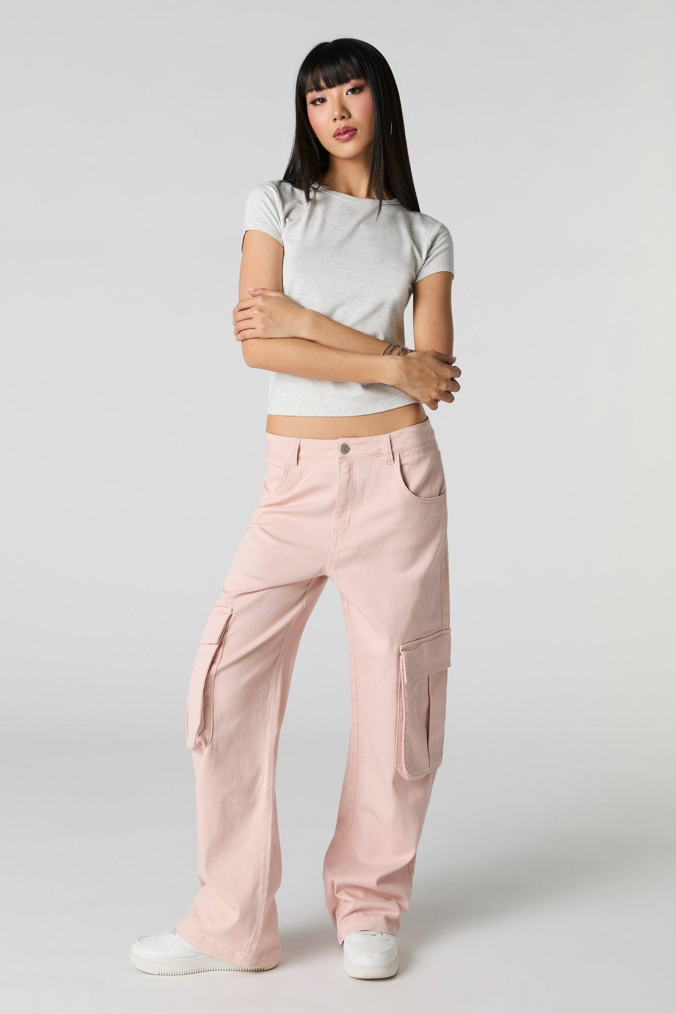 Stretch Denim Low Rise Baggy Cargo Jean Female Product Image