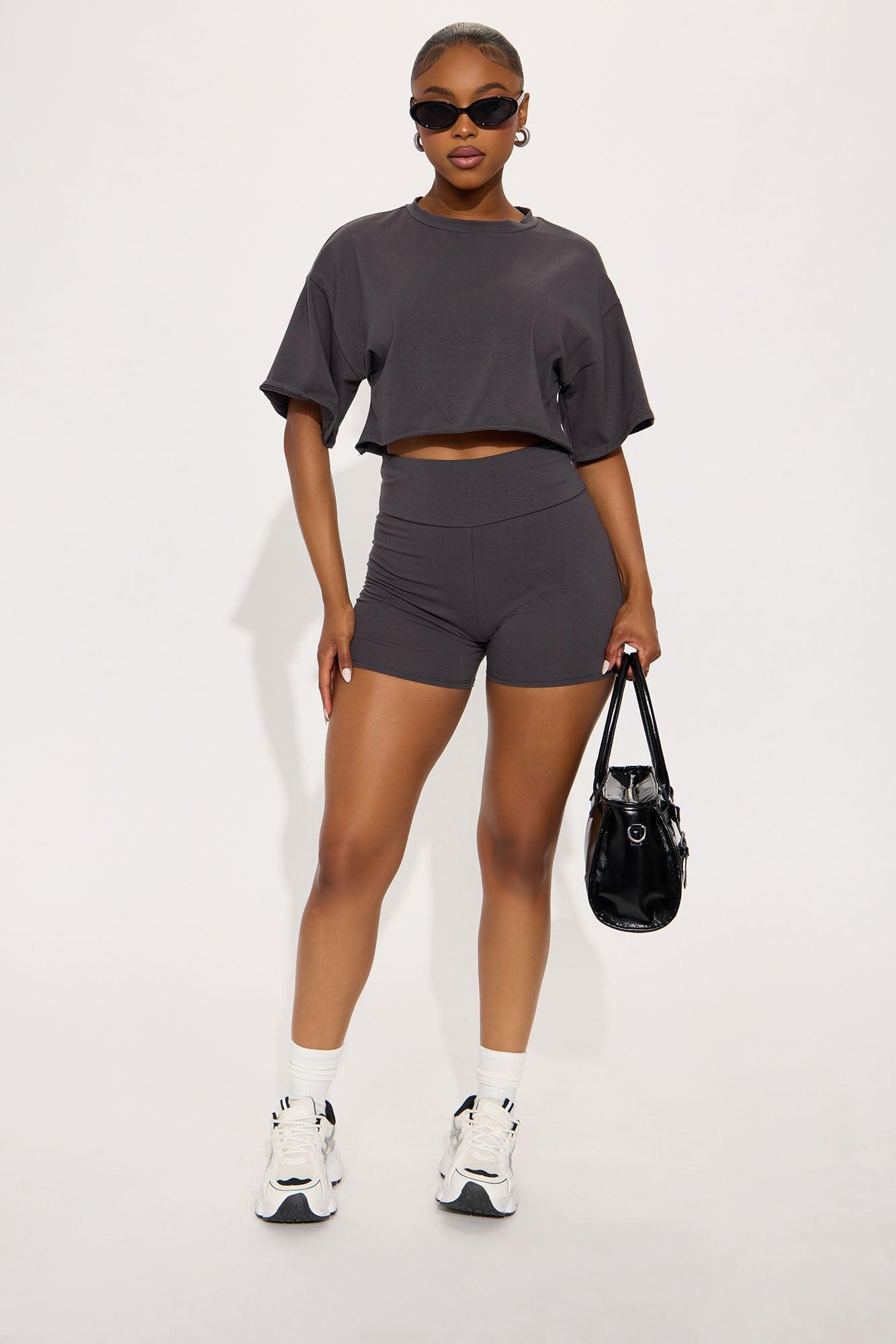 My Go To Biker Short Set - Charcoal Product Image