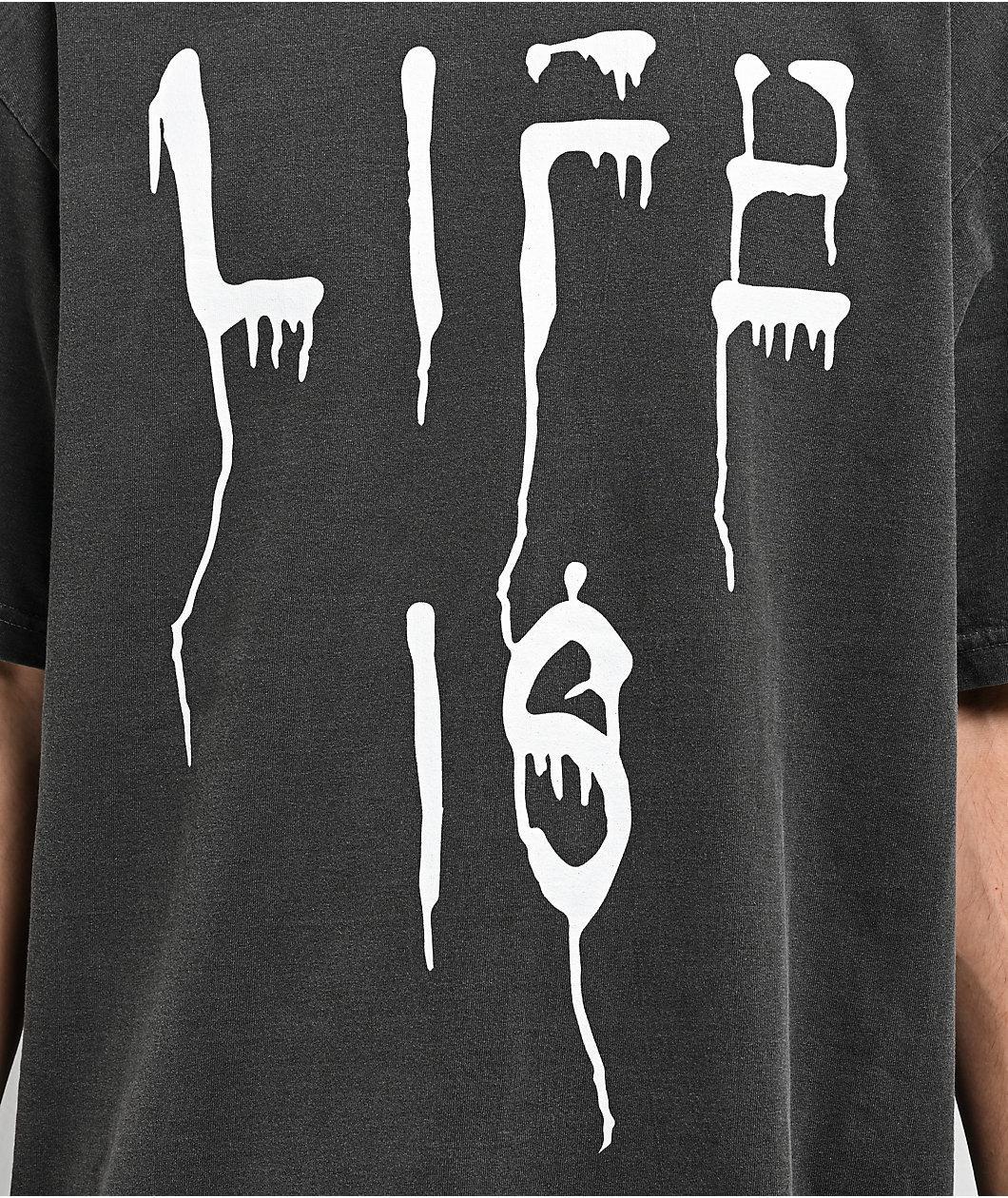 Real Buy Life Is Black Wash T-Shirt Product Image