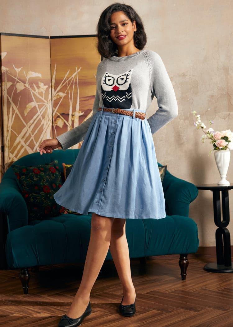 Bookstore's Best Chambray A-Line Skirt Product Image