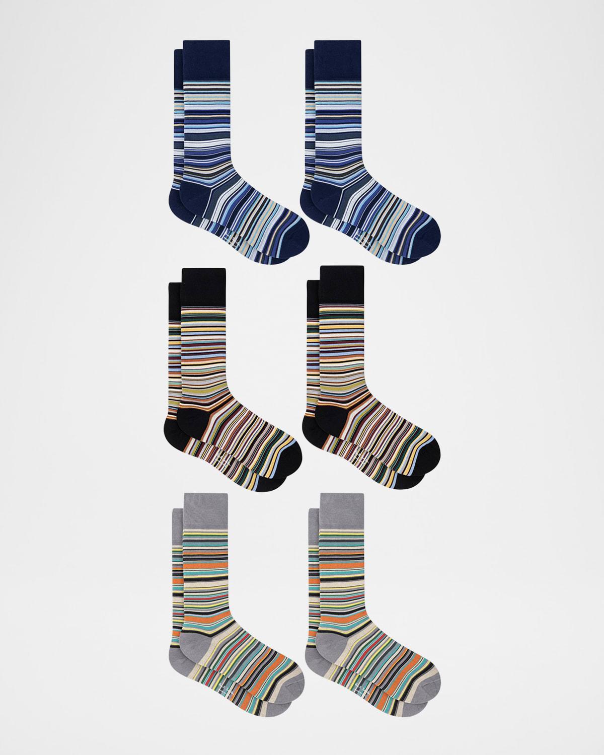 Mens Signature Stripe Crew Socks 6-Pack Product Image