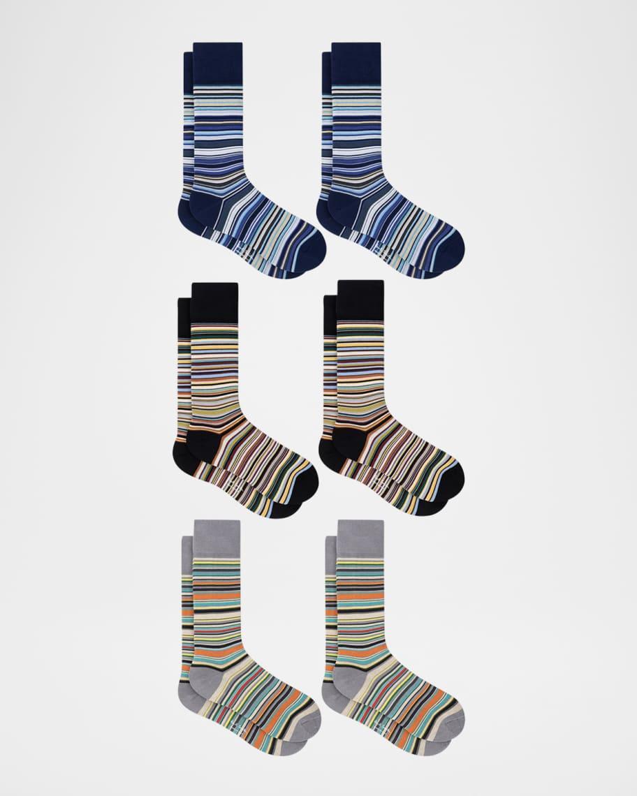 Mens Signature Stripe Crew Socks 6-Pack Product Image