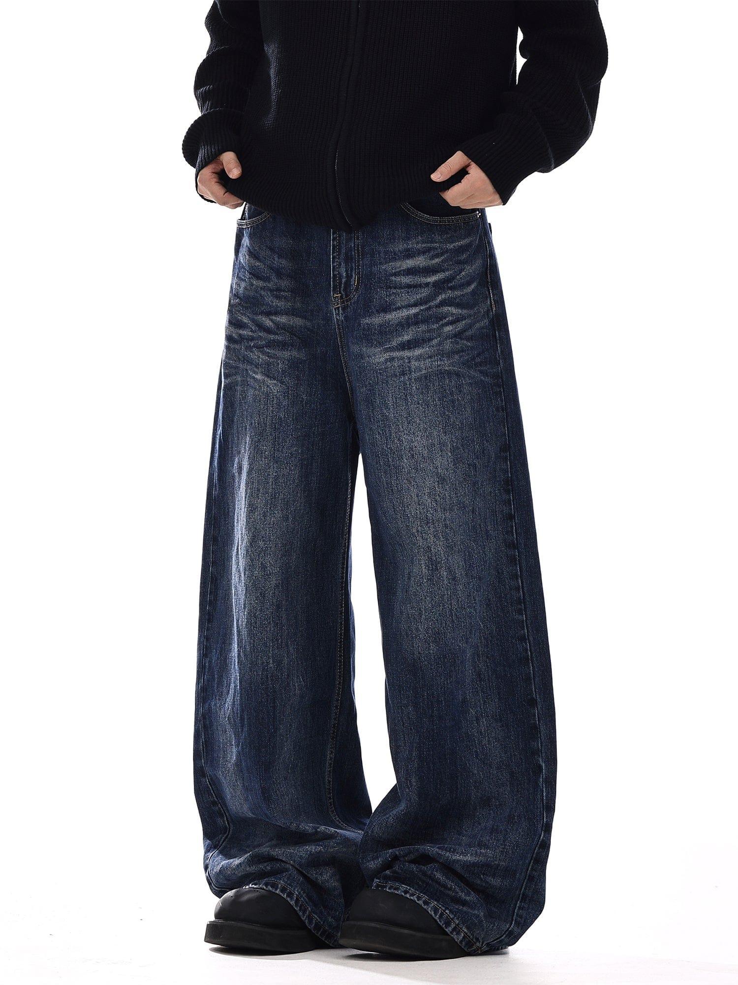 RT No. 12540 NAVY BLUE DENIM STRAIGHT JEANS Product Image