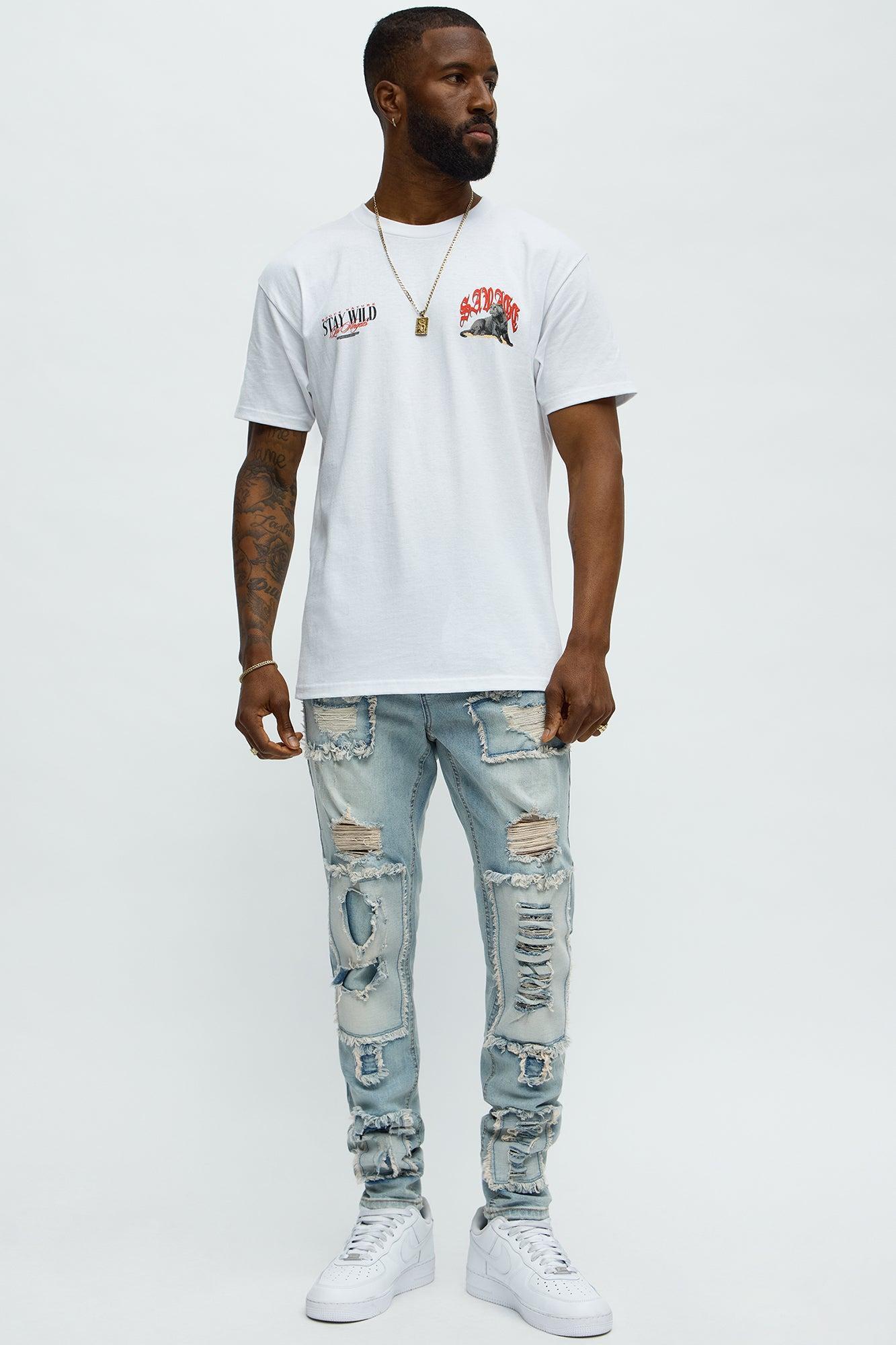 Savage Stay Wild Short Sleeve Tee - White Product Image