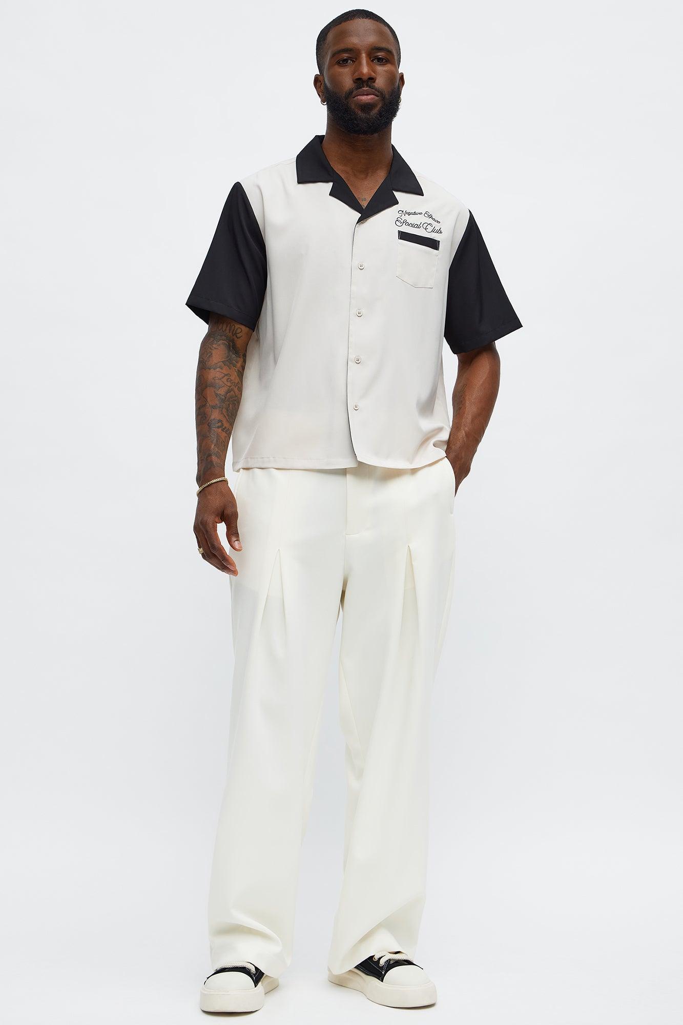 Regular Fit Social Club Bowling Shirt - Black/combo Male Product Image
