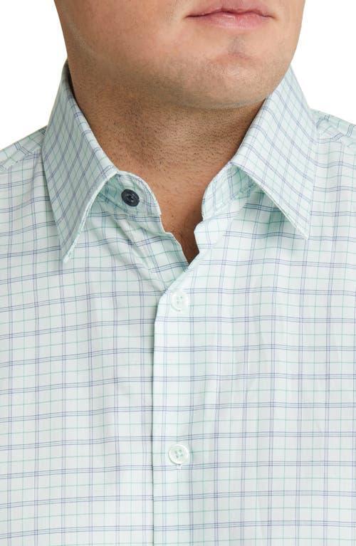 Duchamp Men's Tailored Fit Plaid Dress Shirt in Green at Nordstrom, Size 15 Product Image