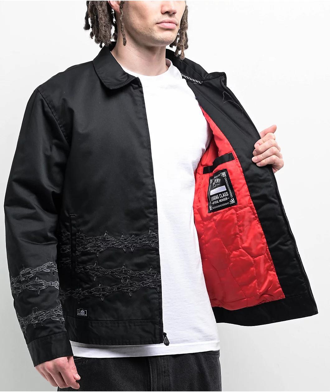 Lurking Class by Sketchy Tank Spiked Chain Black Work Jacket Product Image