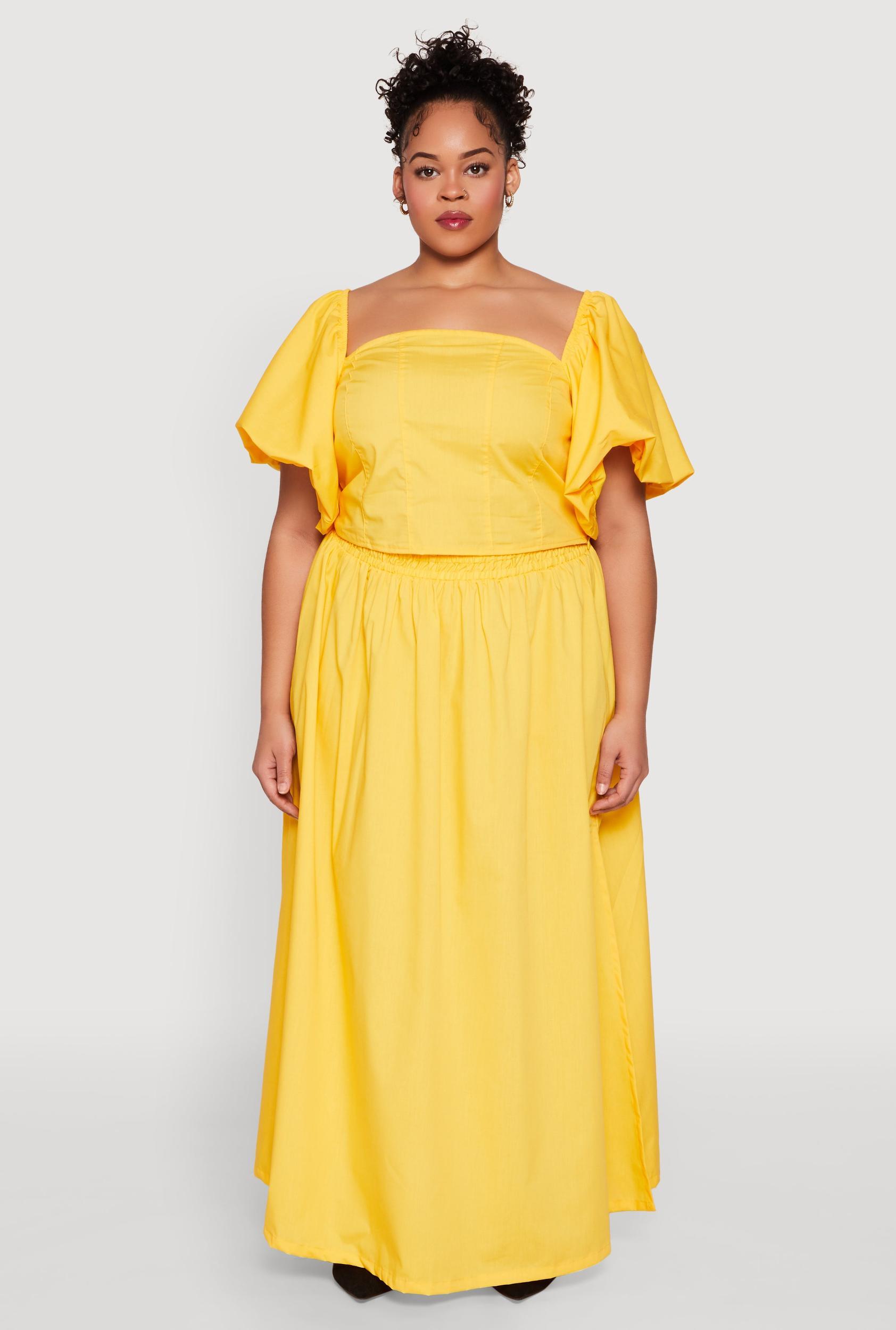 Womens Plus Size Poplin Maxi Skirt Product Image