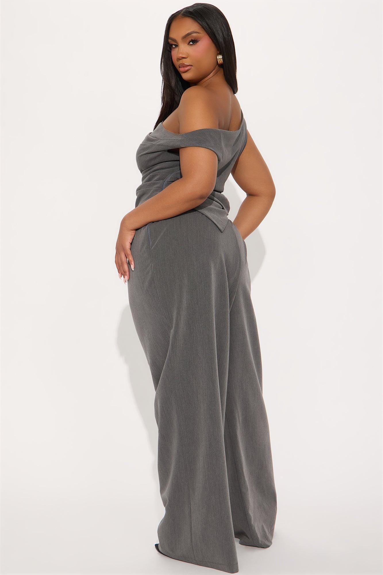 Running Late Jumpsuit - Charcoal Product Image