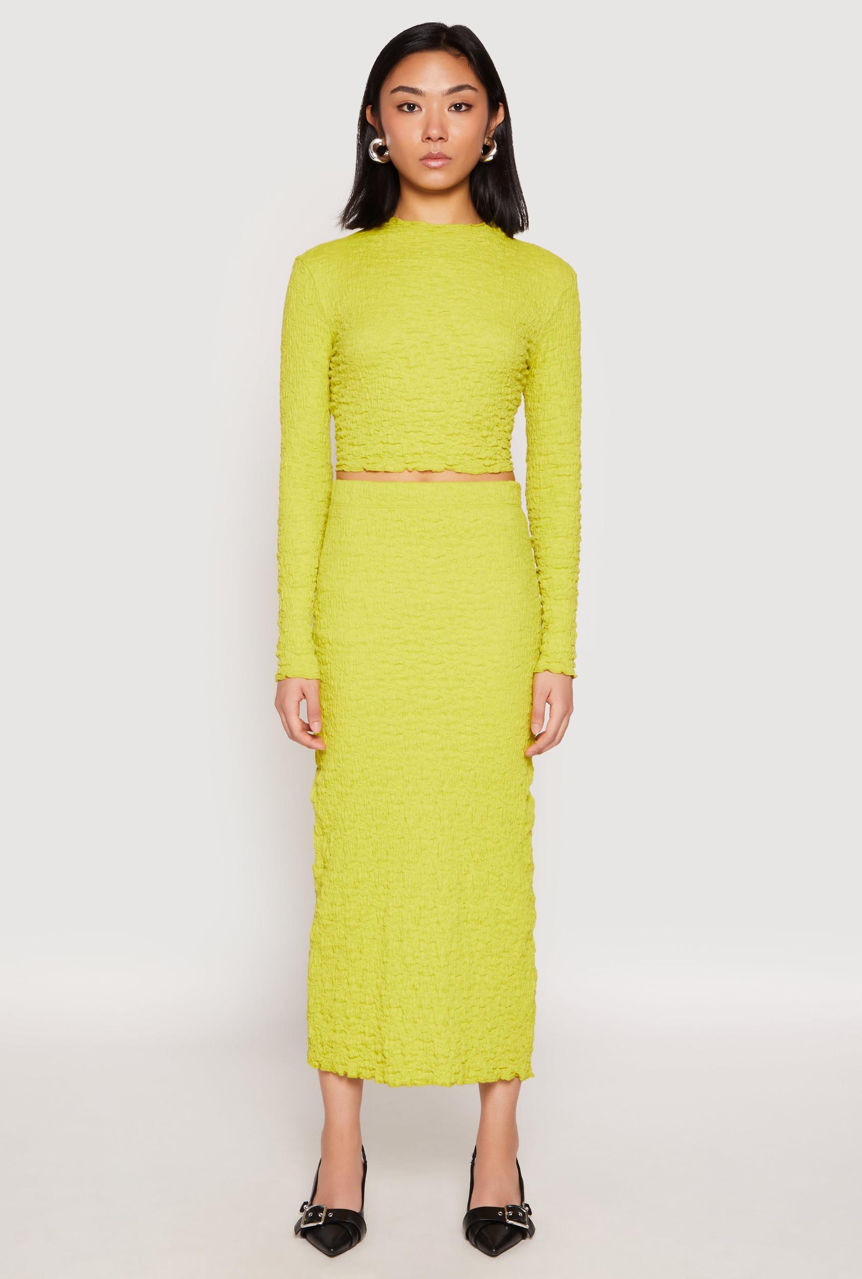 Womens Almost Famous Textured Knit Back Slit Skirt Product Image