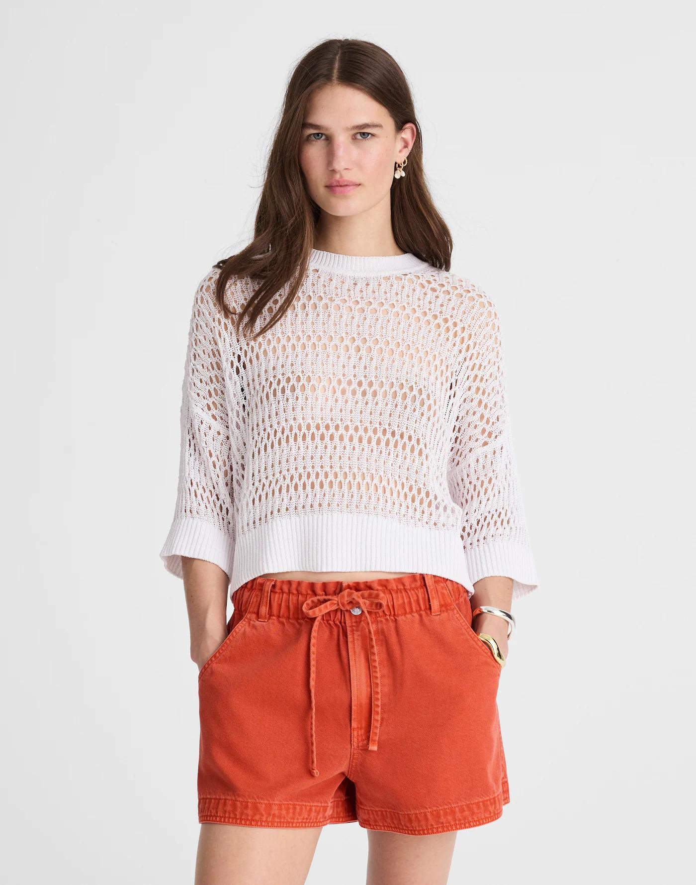 Tie-Waist Shorts in Garment Dye: Airy Denim Edition Product Image