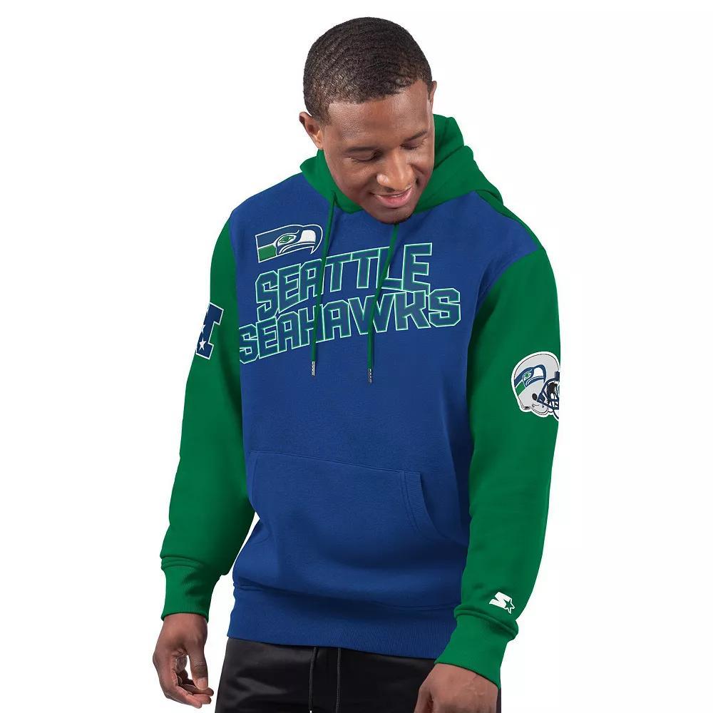 Men's Starter Royal Seattle Seahawks Extreme Vintage Logo Pullover Hoodie, Size: 5XL, Blue Product Image