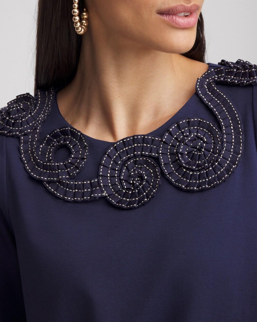 Bubble Hem Pleated Cotton Top Product Image