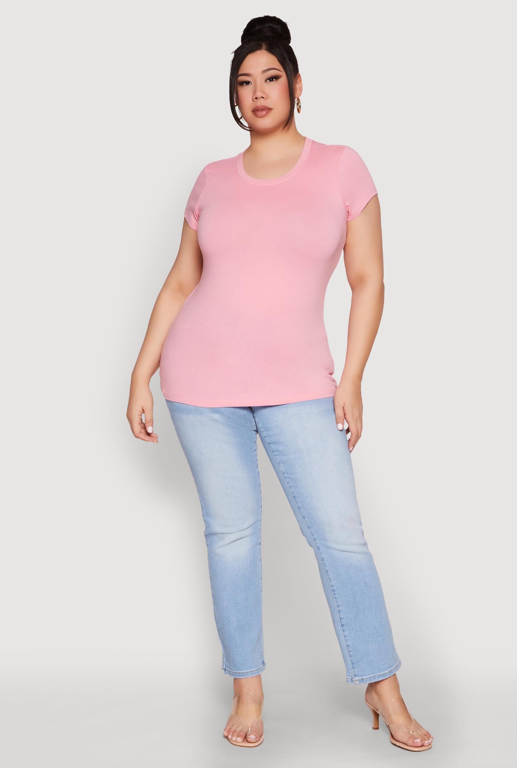 Womens Plus Size Basic Crew Neck Tee Product Image
