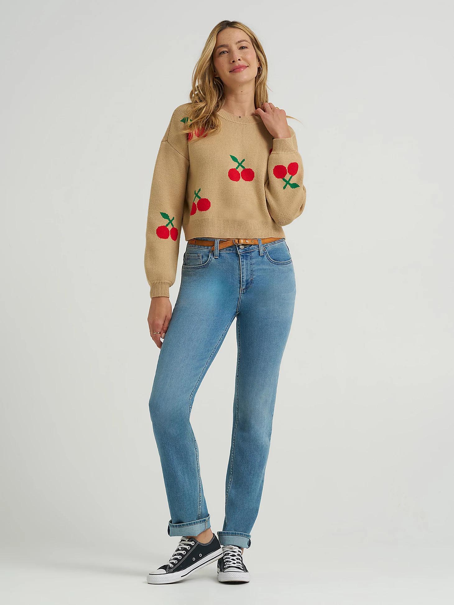 Women's Cherry Print All Over Crop Sweater | Women's Tops & Tees | Lee® Product Image