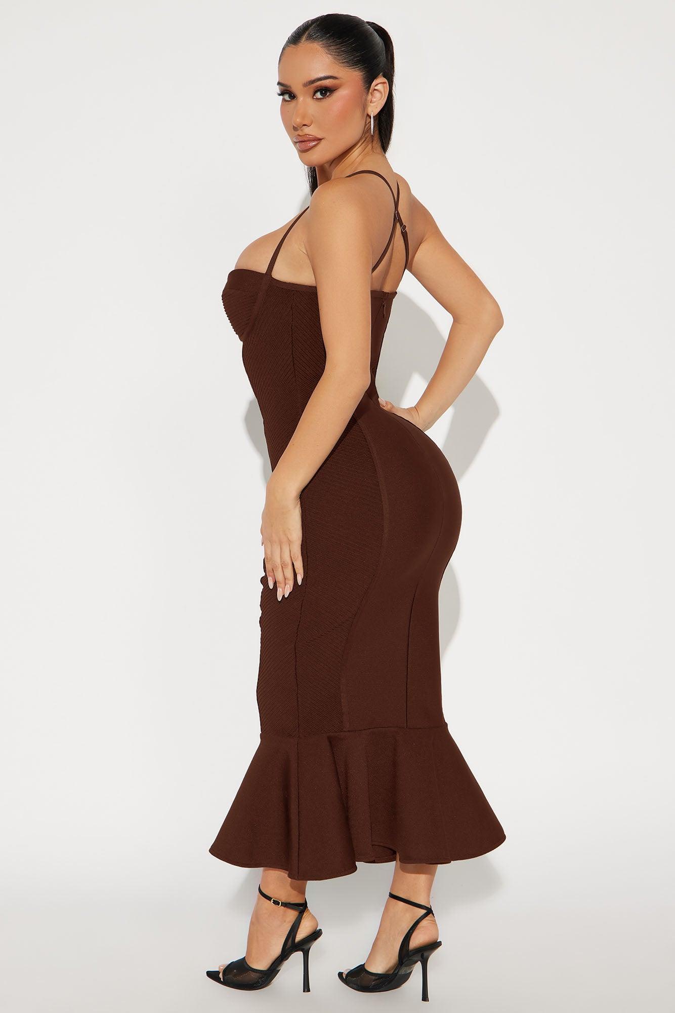Speak The Truth Bandage Midi Dress - Plum Product Image