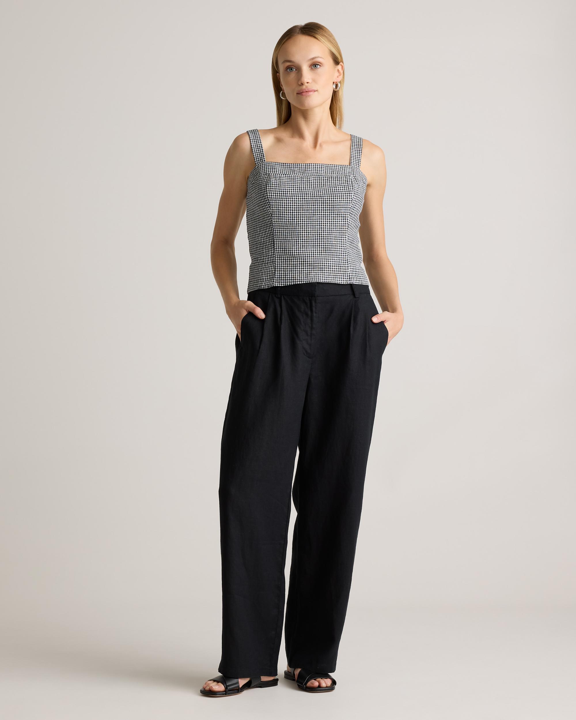 100% European Linen Fitted Tank Product Image