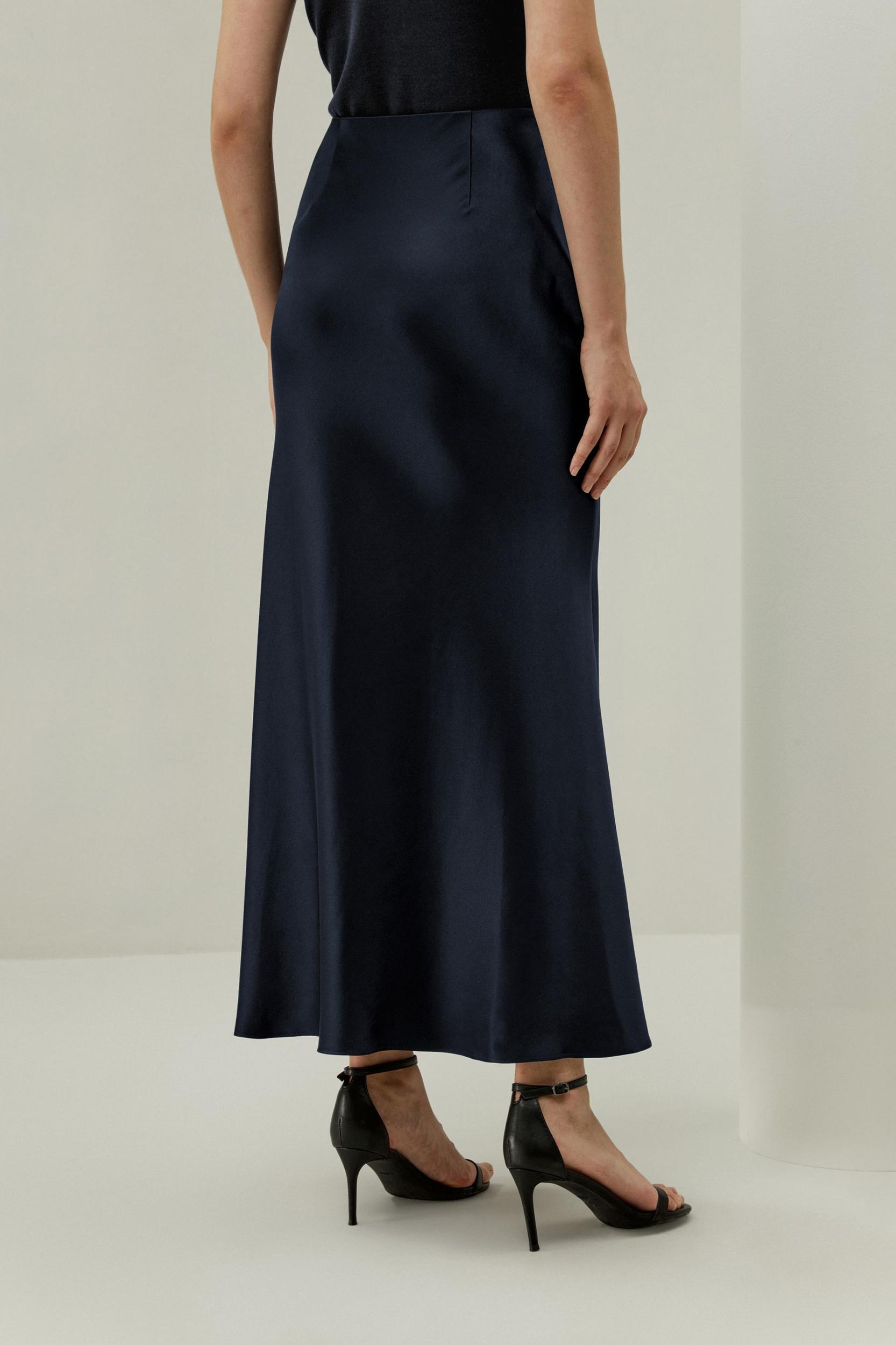 Double-Faced Silk Charmeuse Skirt Product Image