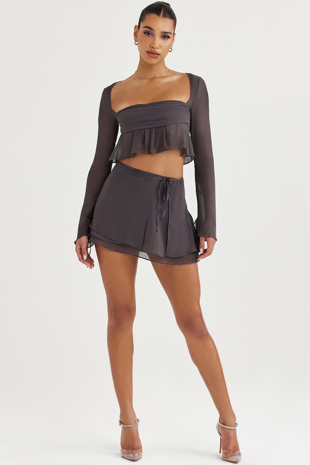 Clarice Shadow Floaty Layered Mini Skirt Product Image