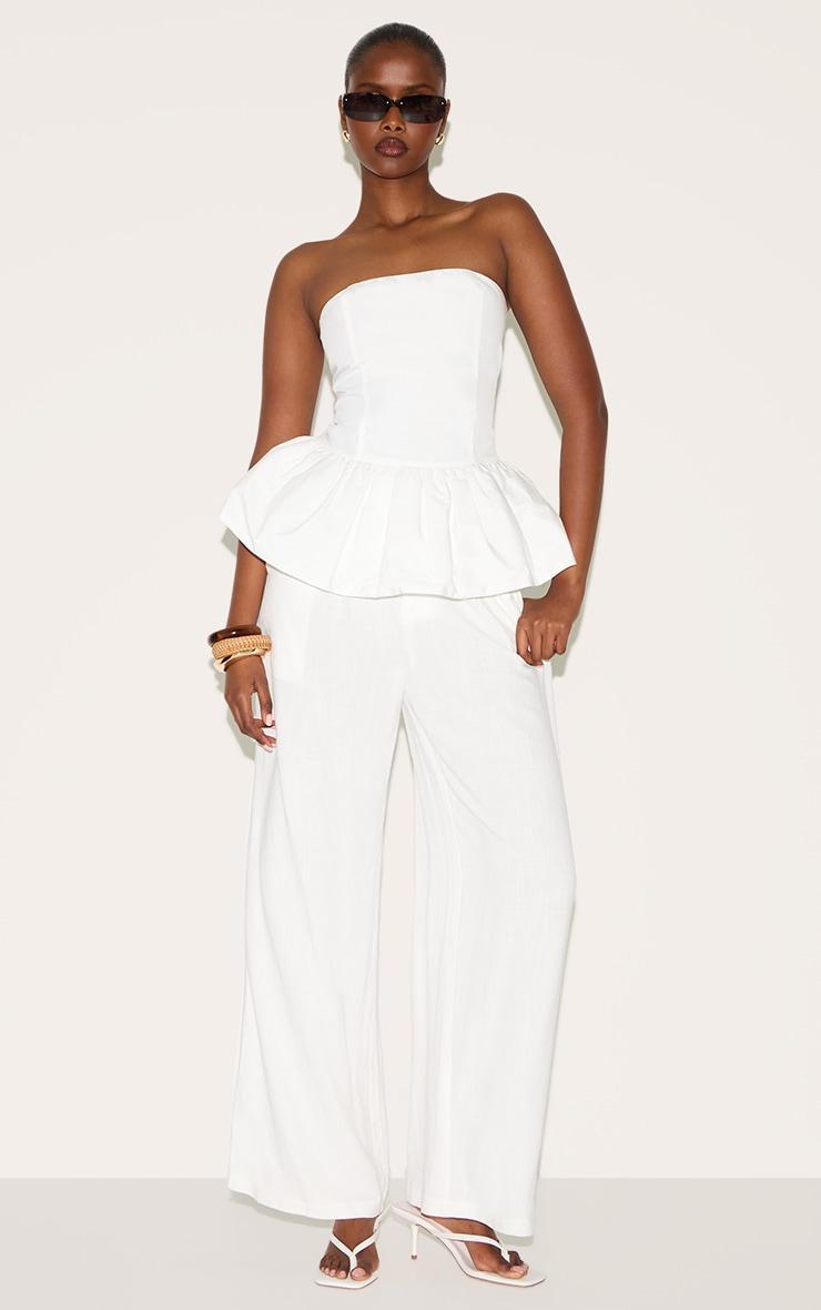 White Bandeau Puff Ball Top Product Image