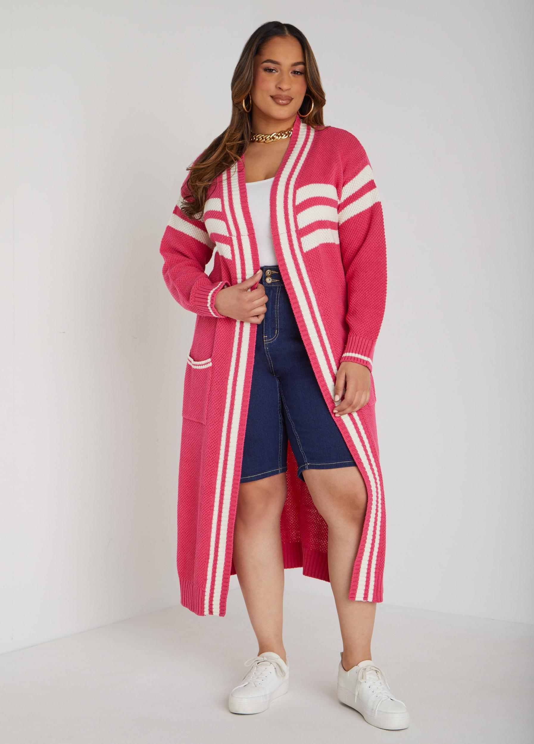 Open Front Striped Cardigan Product Image