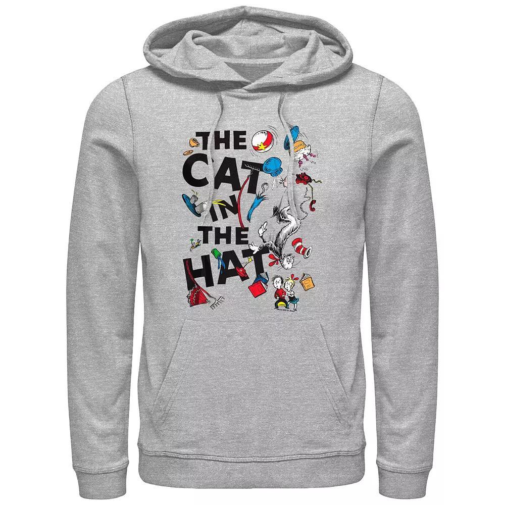 Men's Dr. Seuss The Cat In The Hat Poster Graphic Hoodie, Size: Medium, Athletic Grey Product Image