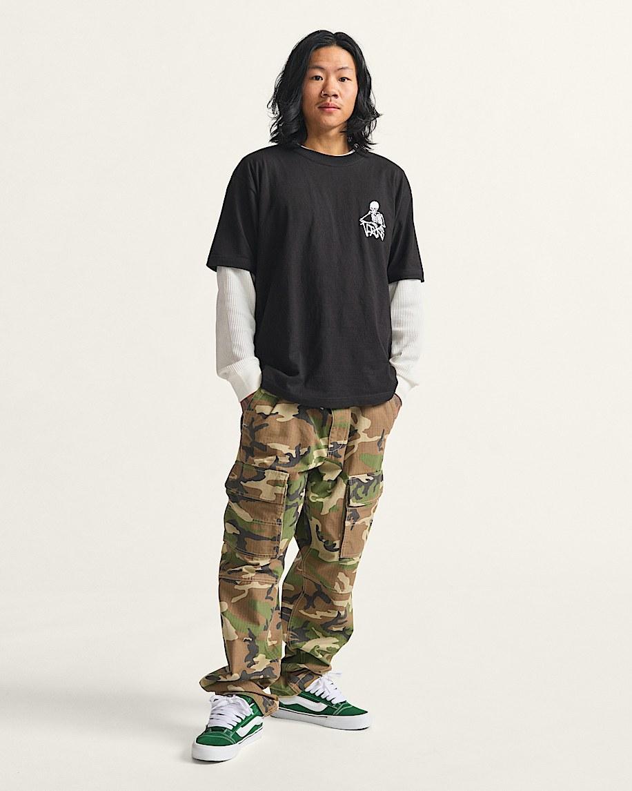 Fatigue Cargo Loose Tapered Ripstop Pants in Vintage Camo Brown / Green| Vans US Product Image