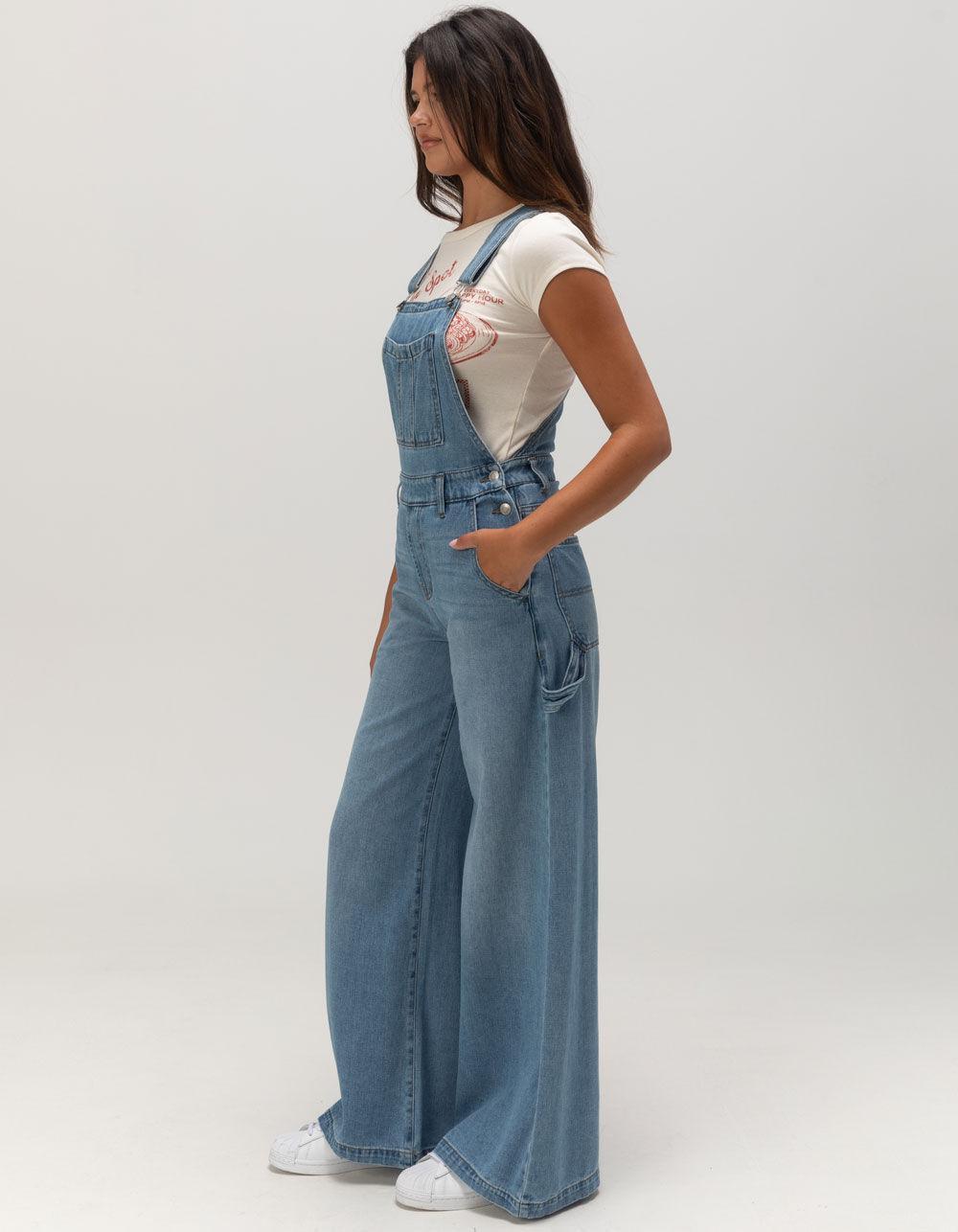 RSQ Womens Wide Leg Overalls - MEDIUM WASH Product Image