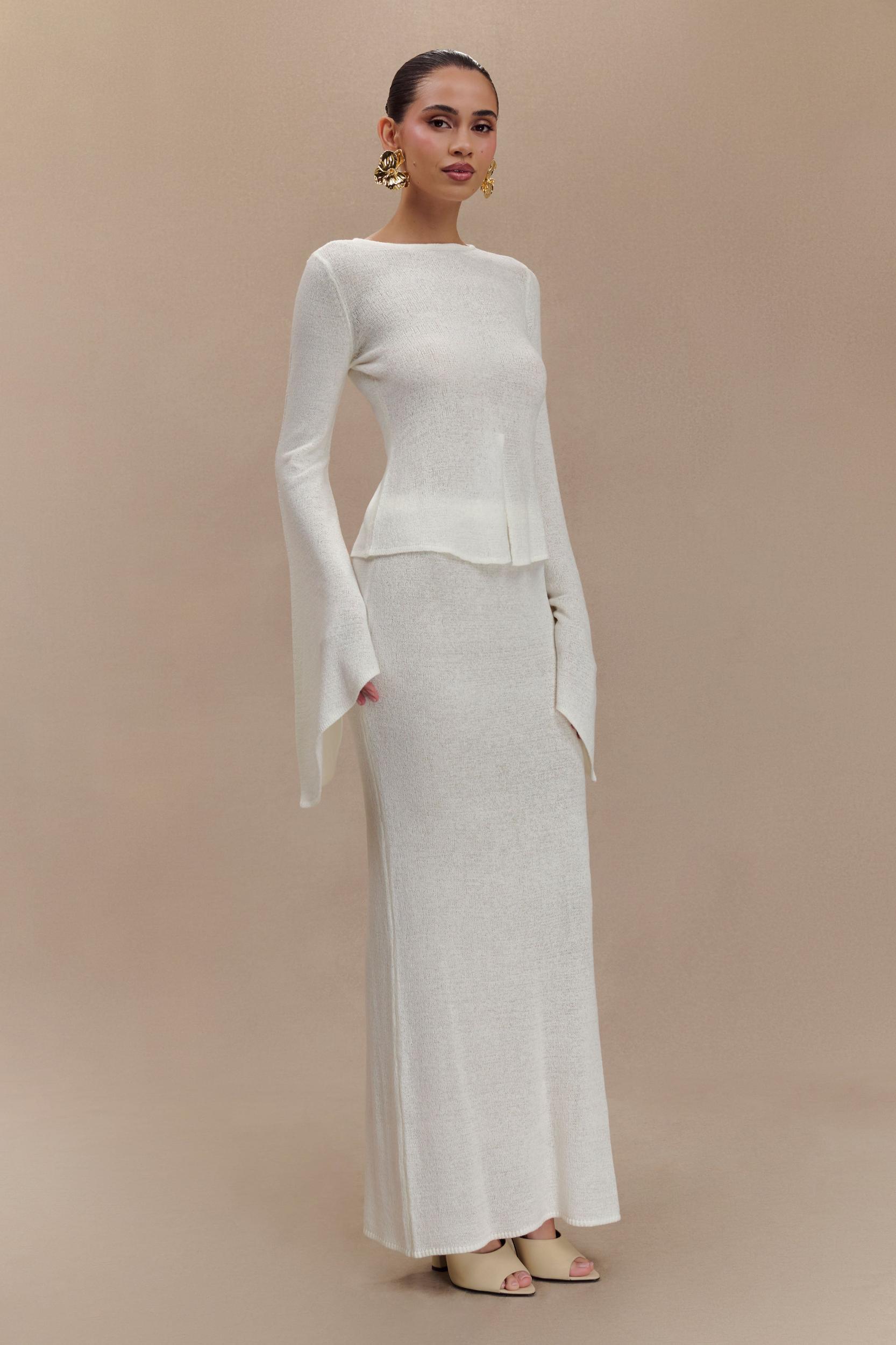 Phoebe Knit Maxi Skirt - Ivory Product Image