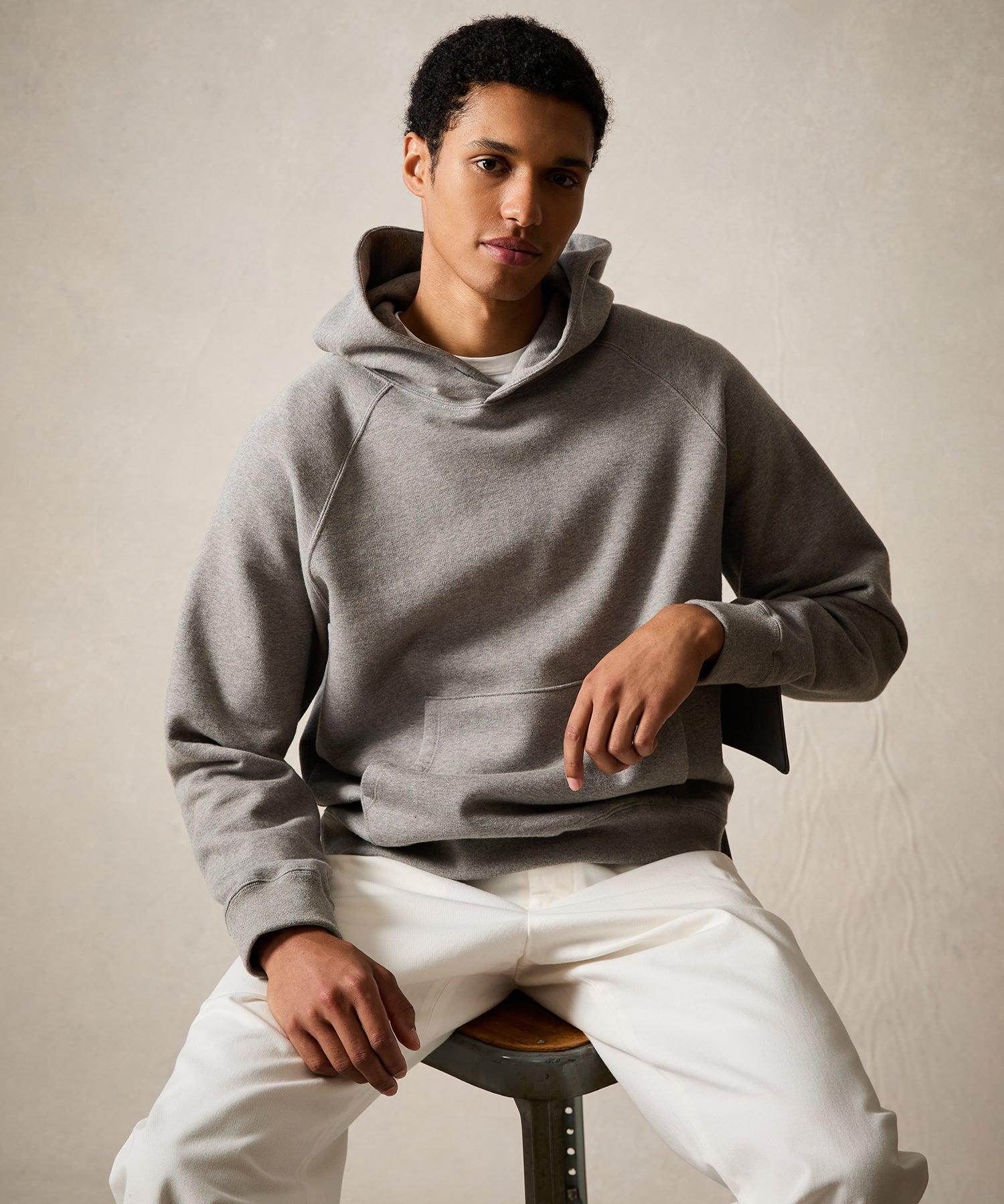 Cotton-Camelhair Fleece Hoodie in Vintage White Product Image