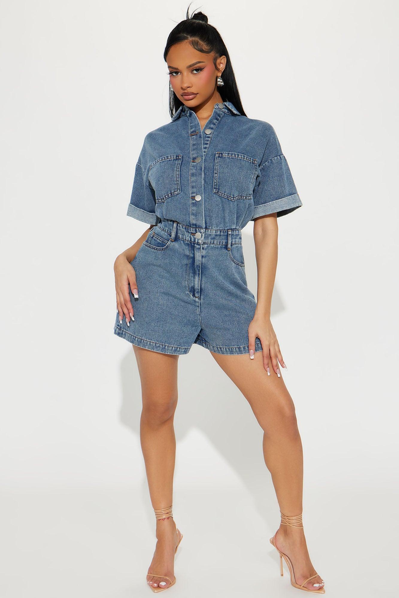 Everyday Denim Romper - Light Wash Product Image