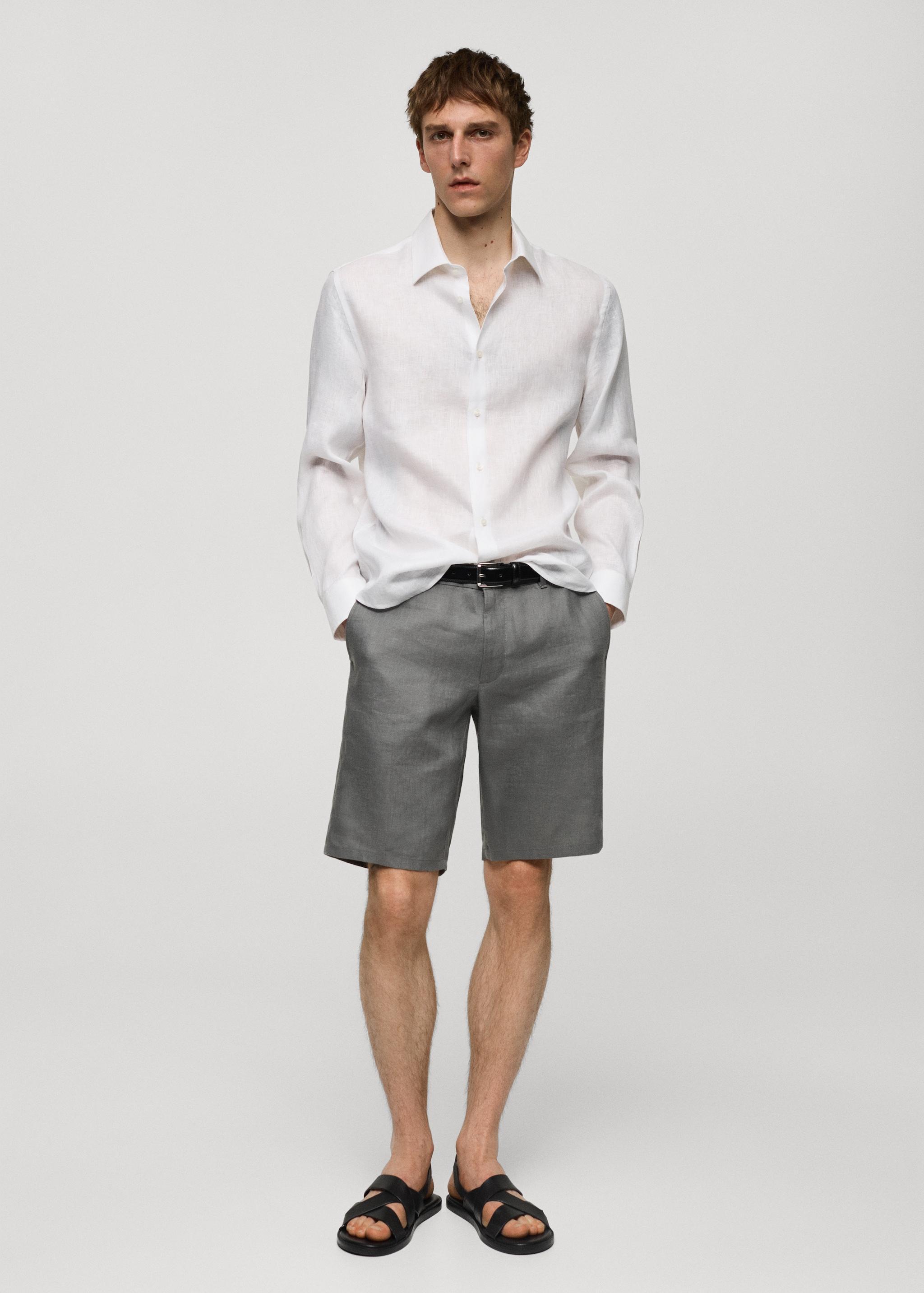 Mango Mens Linen Shirt Product Image