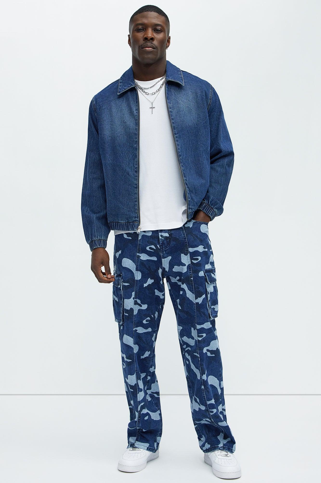 Elastic Waist Vintage Style Denim Jacket - Dark Wash Product Image