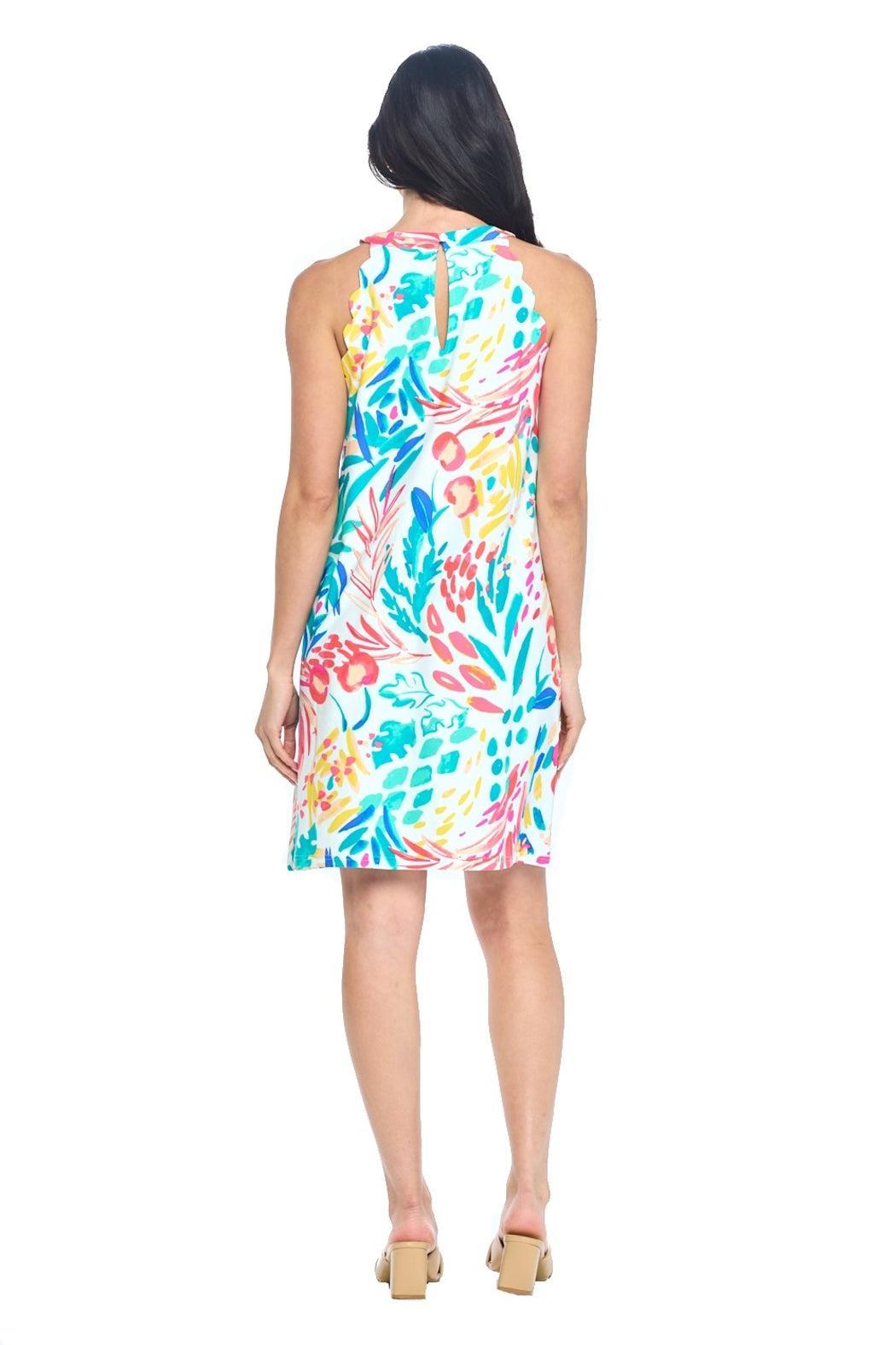 White Sleeveless Shift Dress Product Image