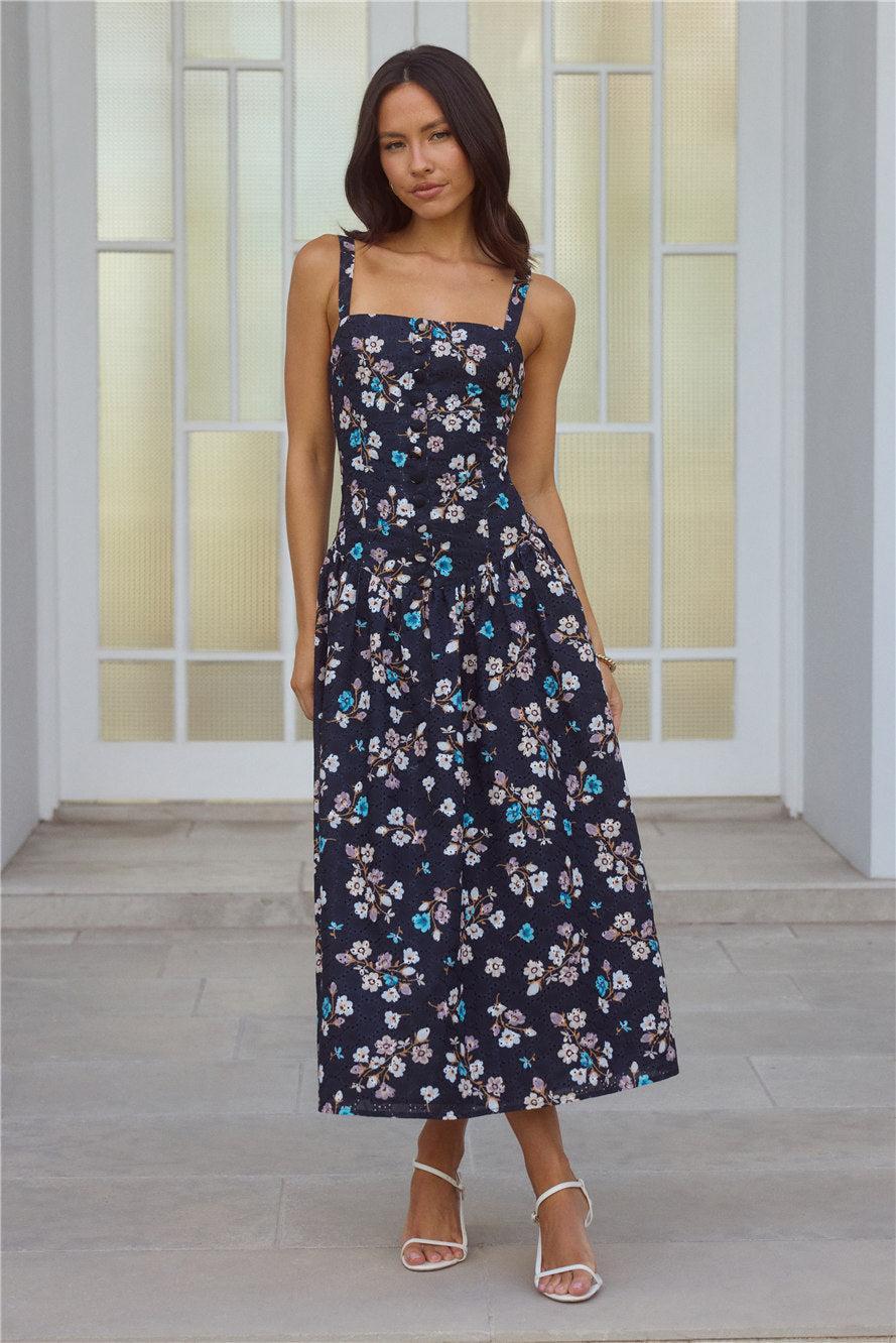 Whimsical Charm Maxi Dress Black Product Image