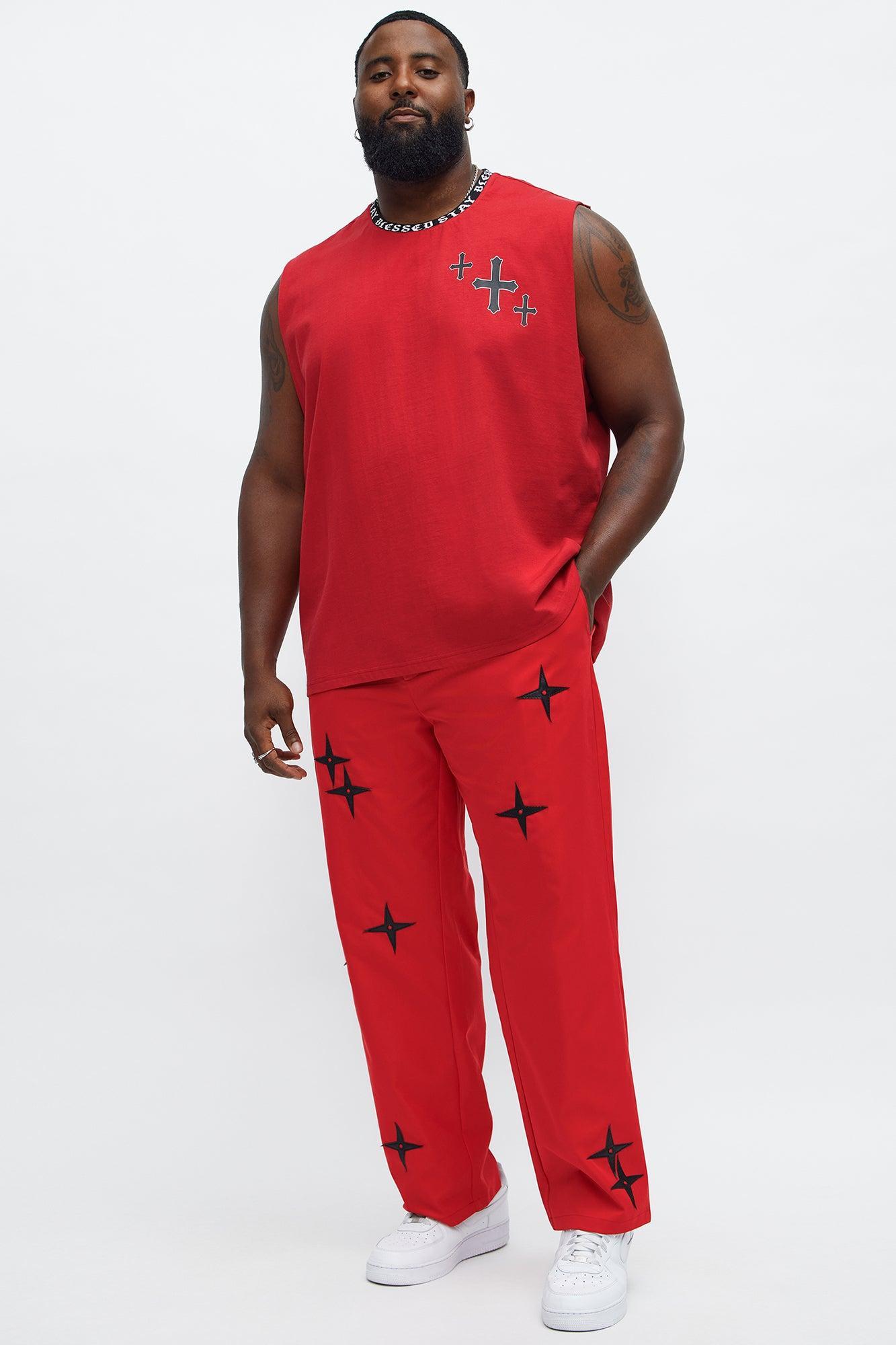 Muscle Stay Blessed Tank - Red Product Image
