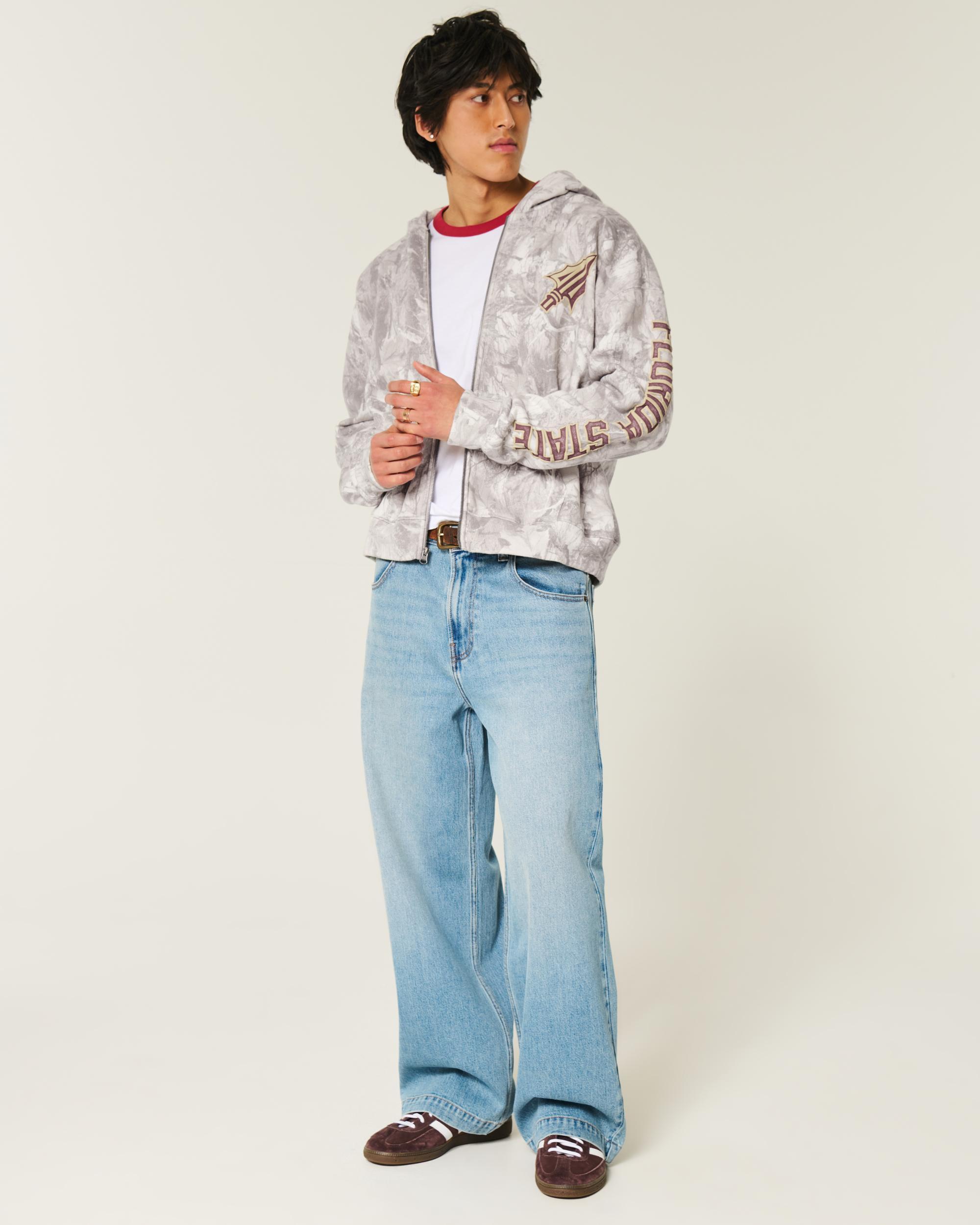 Boxy Zip-Up University of Virginia Graphic Hoodie Product Image