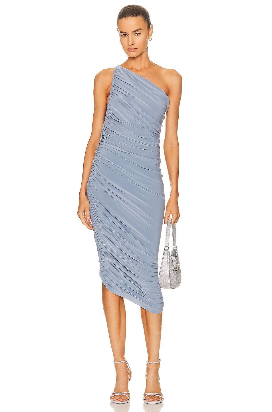 Womens Diana Ruched One-Shoulder Midi-Dress Product Image
