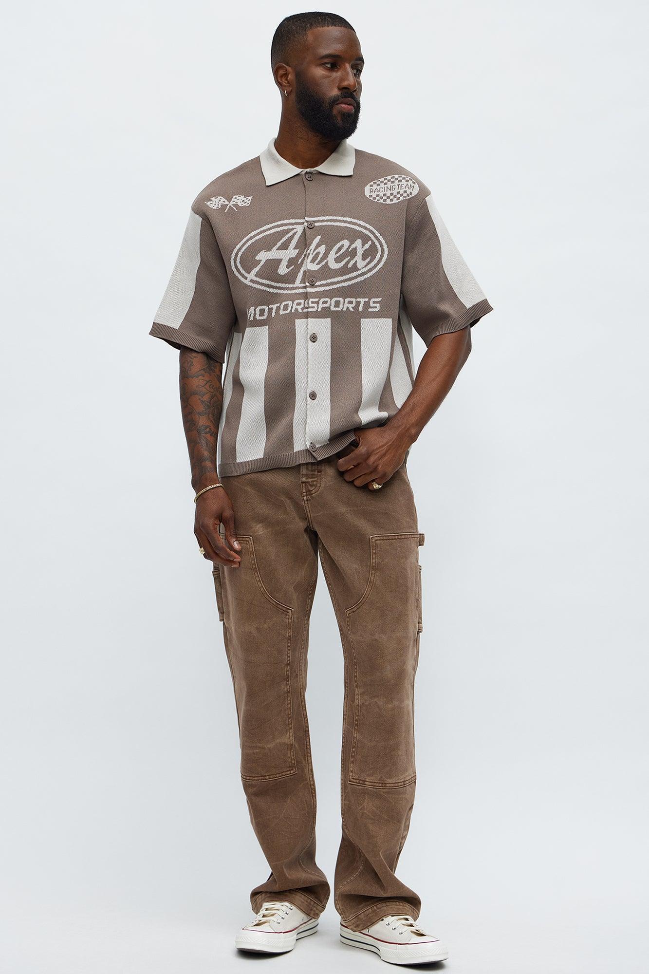 Relaxed Faux Button Up Shirt - Sand Product Image