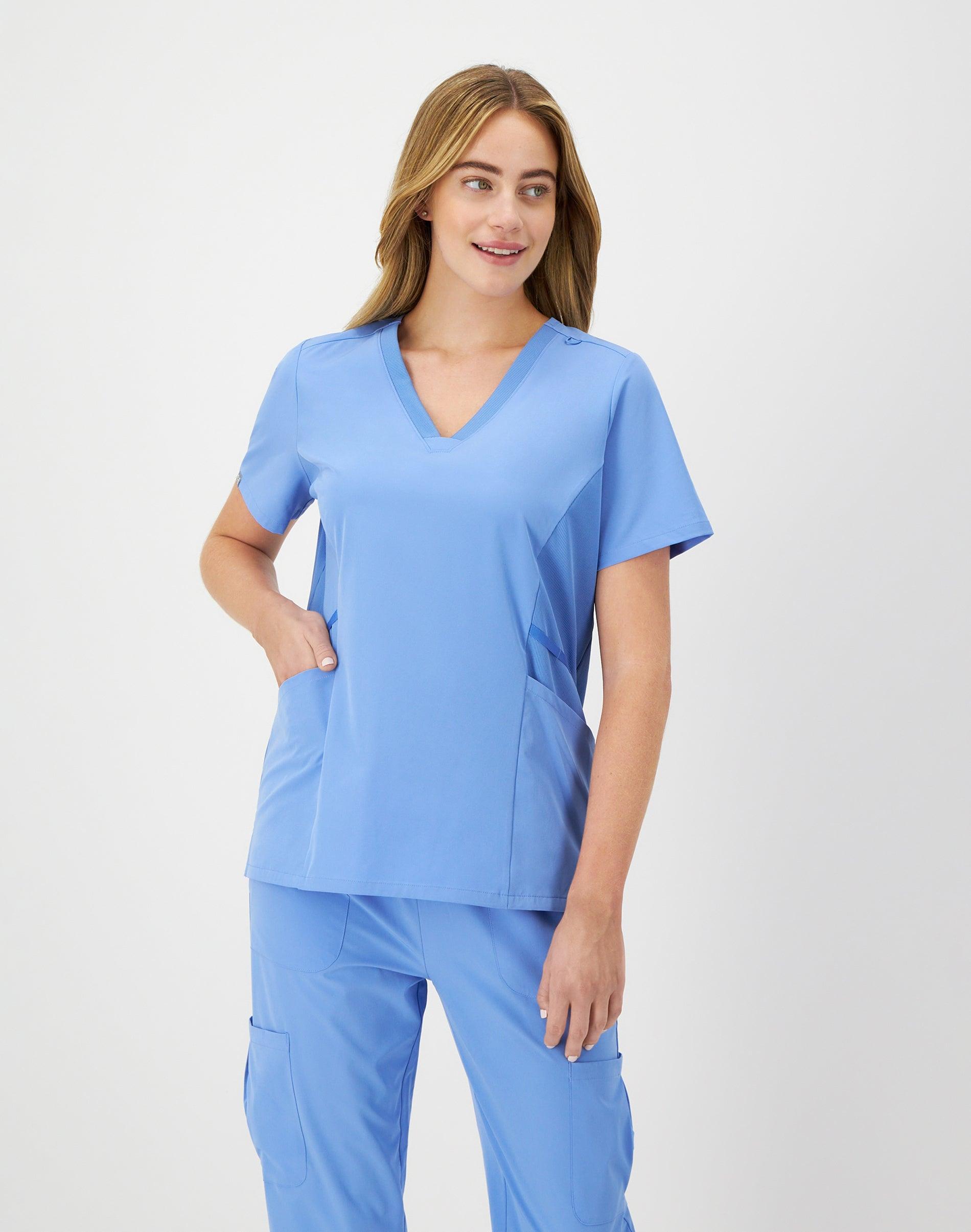 Hanes Comfort Fit Scrubs Womens Scrub Top Rose Ranch Pink L Product Image