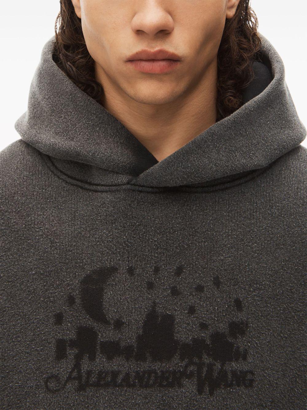 logo-jacquard cotton hoodie Product Image