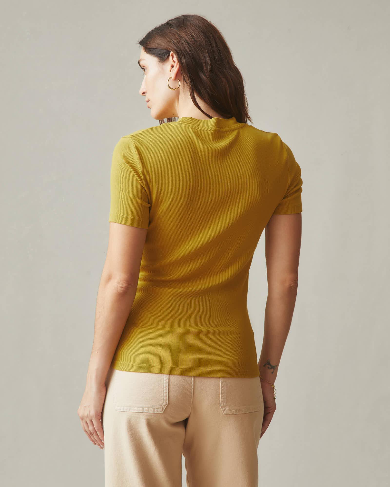 Women's Stretch Rib Crew Tee - Golden Palm Female Product Image