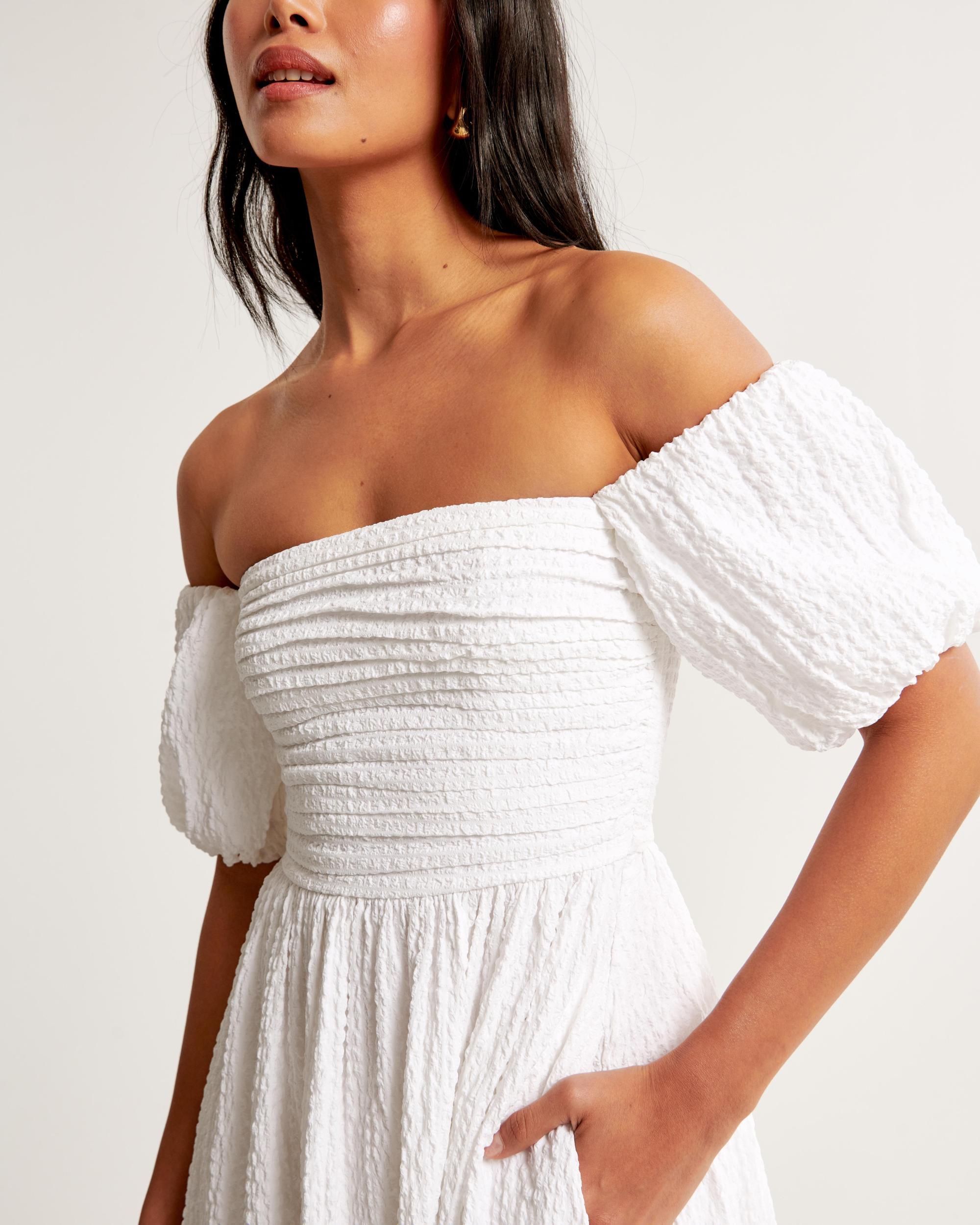 The A&F Emerson Off-The-Shoulder Midi Dress Product Image