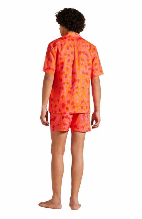 Mens New Leopard Linen Camp Shirt Product Image