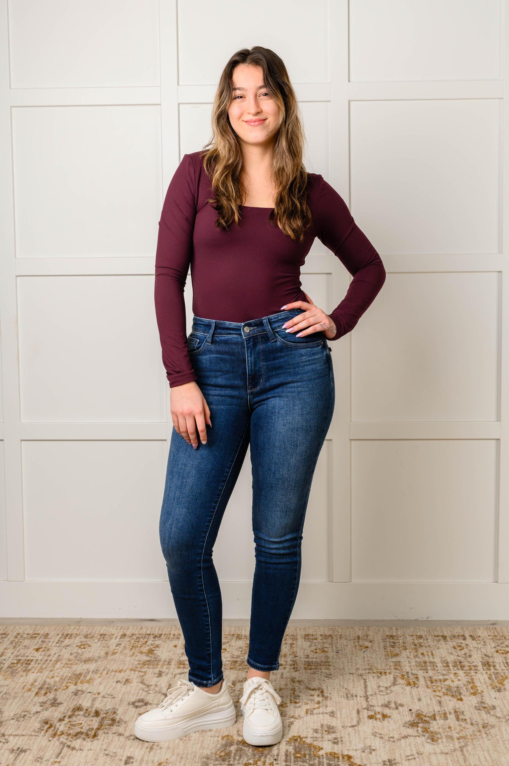 Judy Blue Mid Rise Thermal Vintage Skinny Jean Product Image