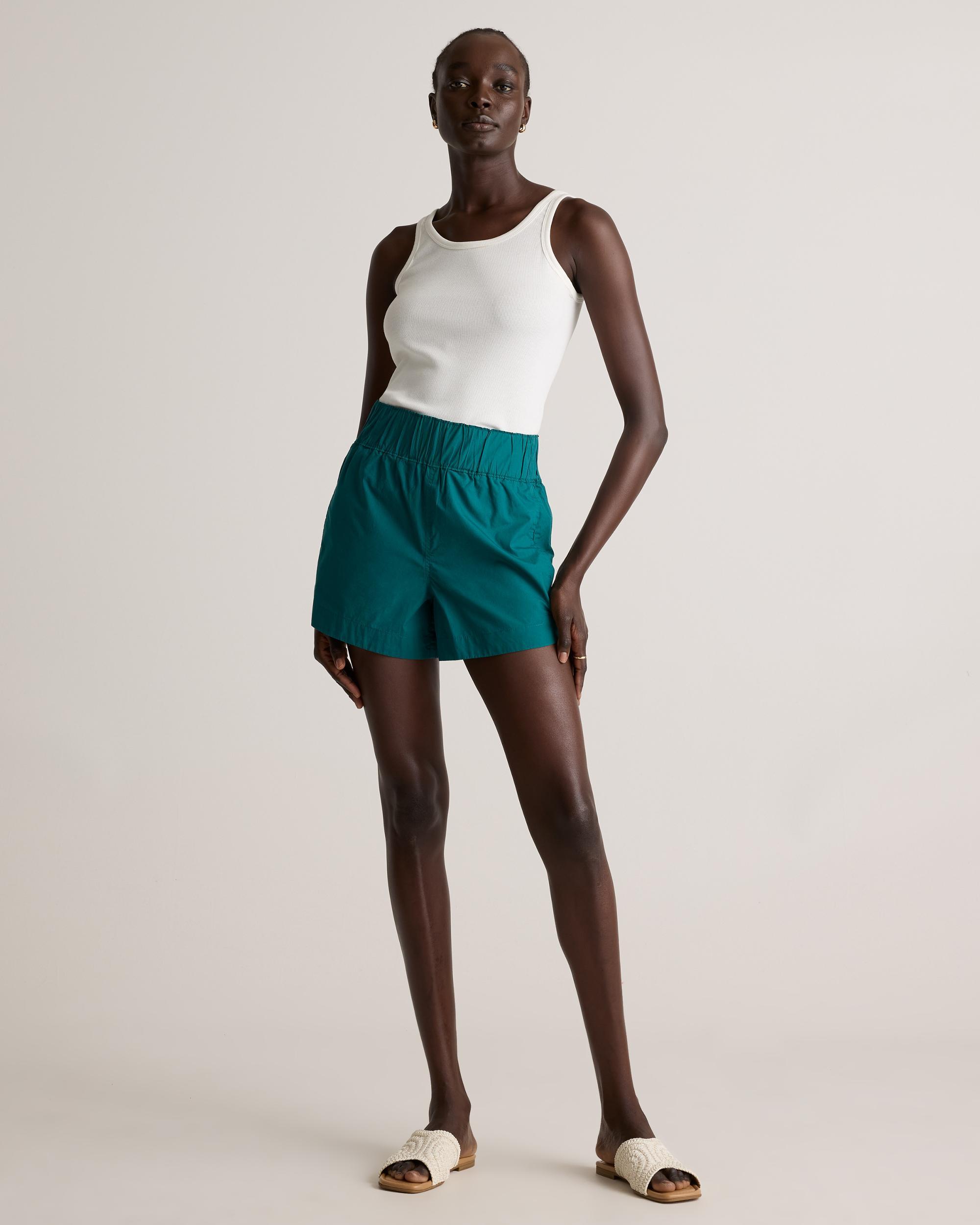 100% Organic Cotton Poplin Pull-On Shorts Product Image