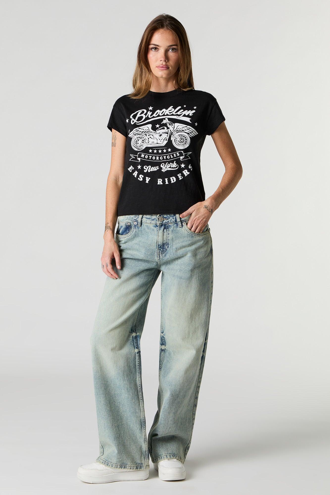 Edgy Graphic Boxy T-Shirt Female Product Image
